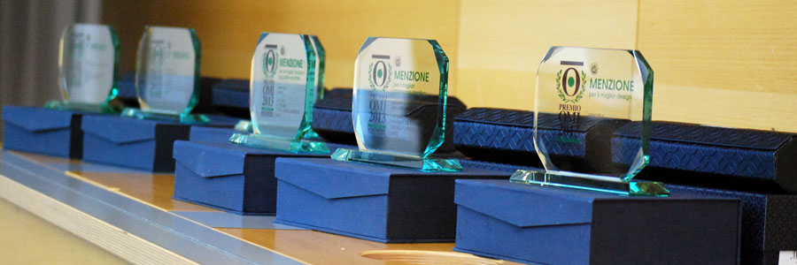 I Trofei dell'edizione 2013 del Premio OMI