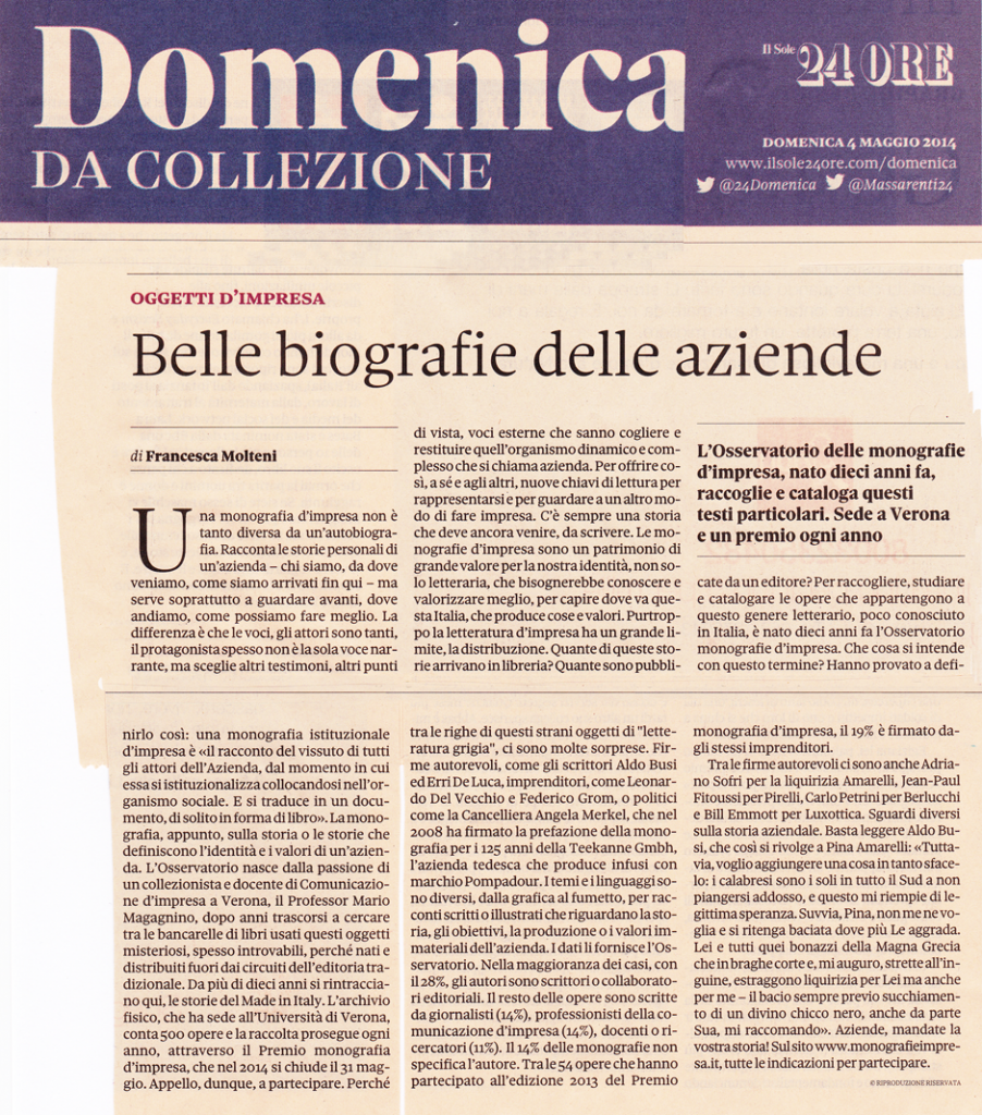Articolo de Il sole 24 Ore